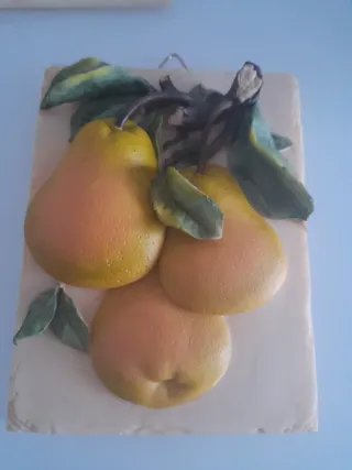 Cuadros de cerámica con relieve de frutas