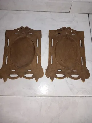 Pareja Espejos Madera Antiguos