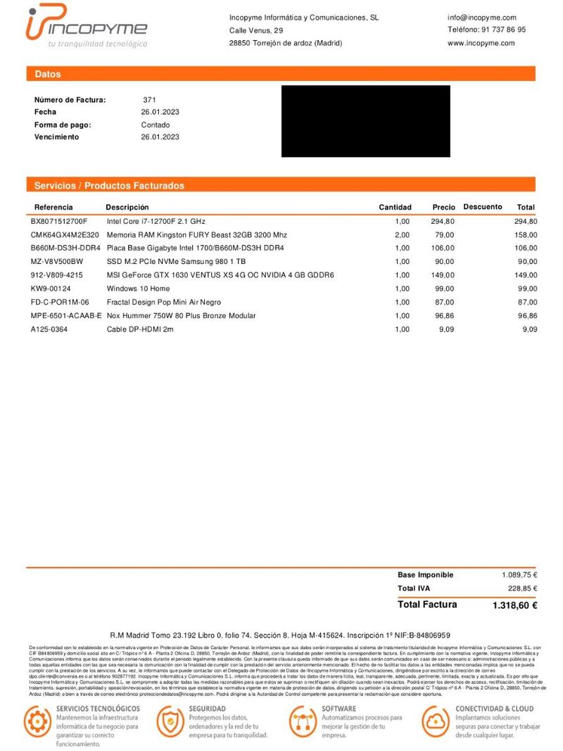 PC i7-12700F 64GB RAM 1TB SSD – Edición / Diseño afbeelding 3