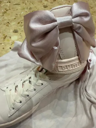 Zapatillas Puma Rosa con Lazo Mujer
