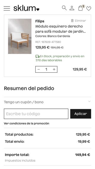 Módulo esquinero Sklum NUEVO