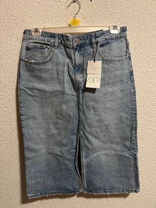 Falda vaquera Zara Talla XL