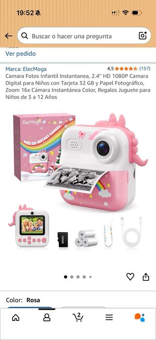 Cámara Instantánea Infantil ElecMoga Rosa NUEVA