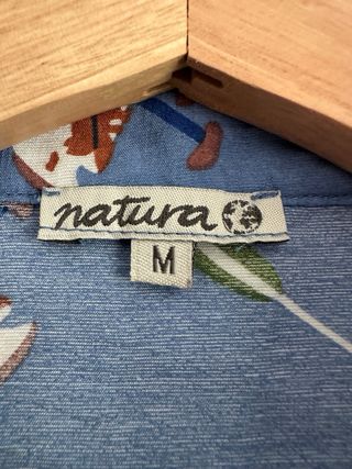 Camisa Natura & Co floral azul talla M
