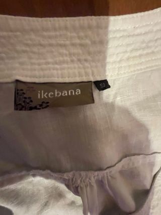 Camicia lunga donna smanicata lino Ikebana