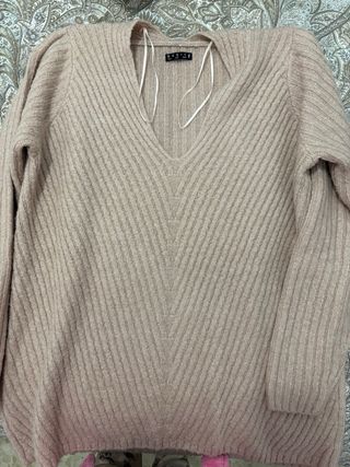 Jersey Stradivarius rosa canalé