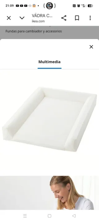 Cambiador-Cómoda ÄLSKVÄRD Ikea y Cojín VÄDRA
