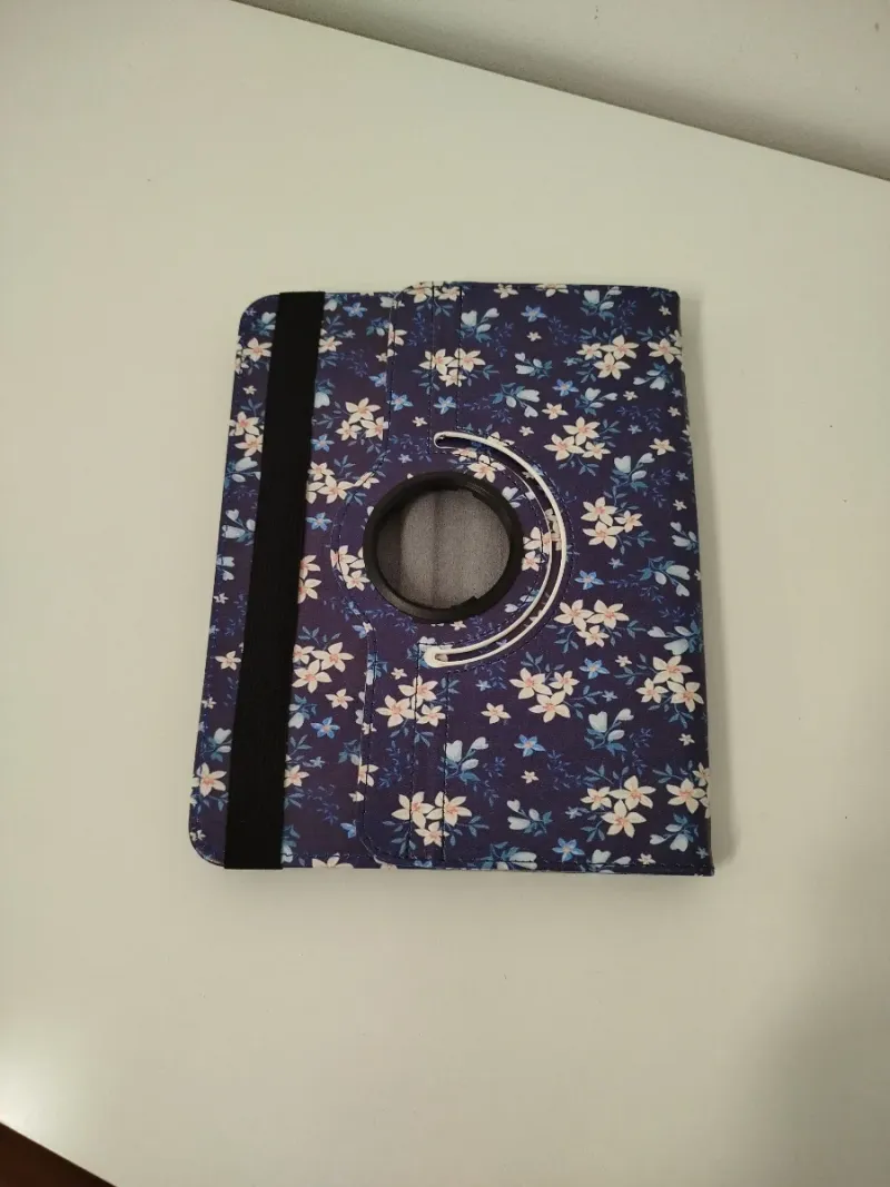 Funda giratoria para tablet azul con flores afbeelding 4