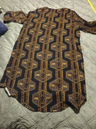 Vestido estampado negro y marrón