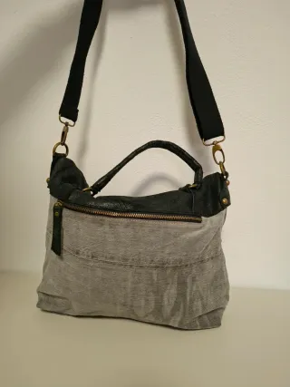 Borsa Levi's in jeans e pelle nera