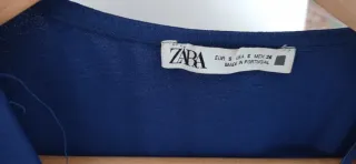 Blusa Zara Azul Cruzada