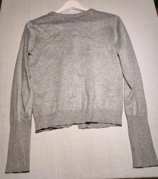 Cárdigan de punto fino gris Talla S