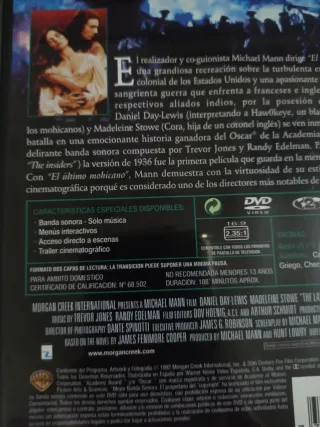 DVD El Último Mohicano