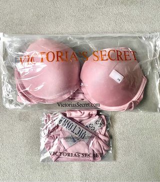 Conjunto Victoria's Secret Rosa metalico