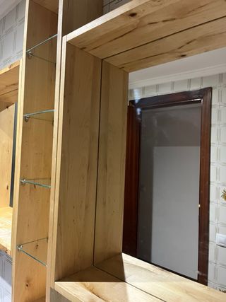 Tocador baño IKEA 2 espejos madera