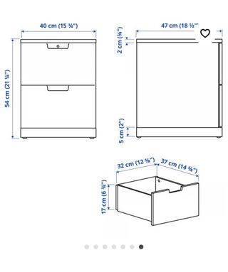 2 Cajoneras/Mesitas de Noche Blancas