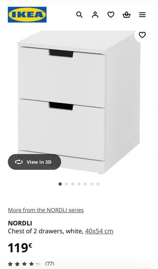 2 Cajoneras/Mesitas de Noche Blancas