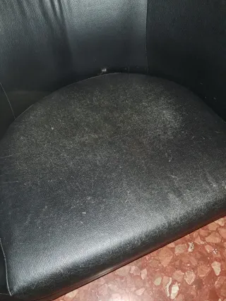 Sillón individual polipiel negro