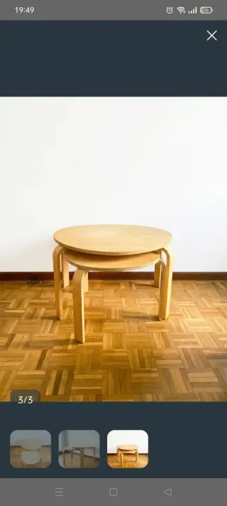 Mesas nido Ikea modelo "Svalsta"color abedul.