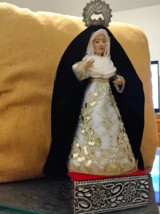 Virgen Dolorosa de vestir candelero