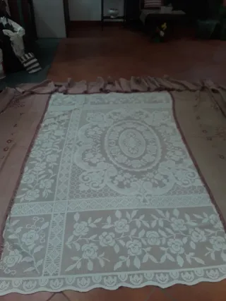 Estor antiguo cortinas laterales y friso