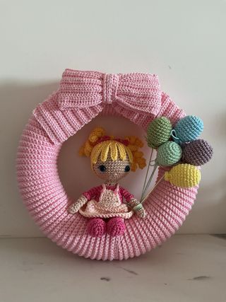Ghirlanda nascita amigurumi bambola