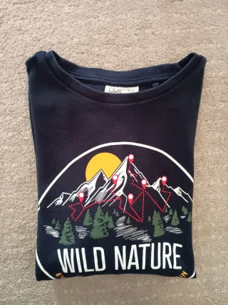 Maglietta Blu Manica Lunga Wild Nature 9 anni