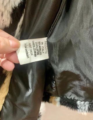 Abrigo pelo sintético patchwork talla L