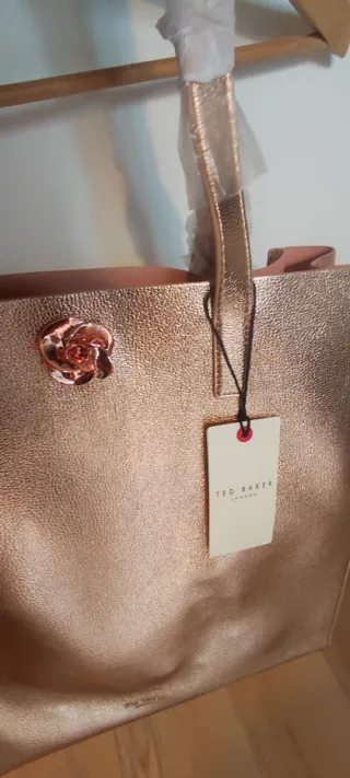 Bolso shopper Ted Baker dorado