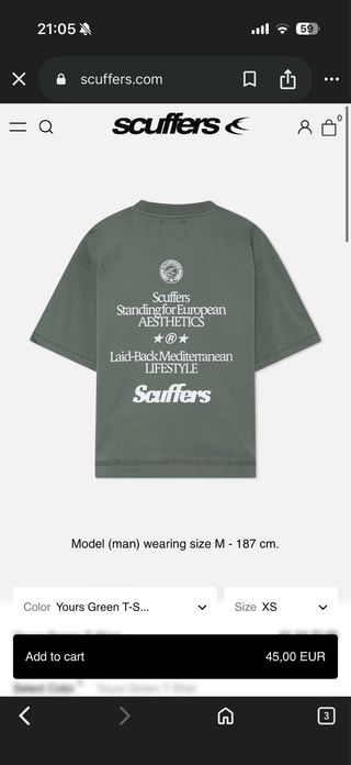 Camiseta Scuffers Verde Talla S