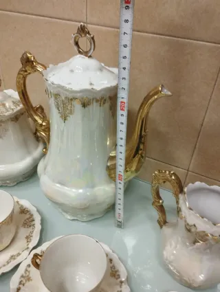 Juego de café Limoges porcelana y oro