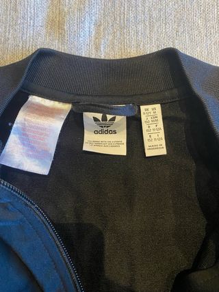 Chaqueta Adidas Negra con Rayas Blancas Original