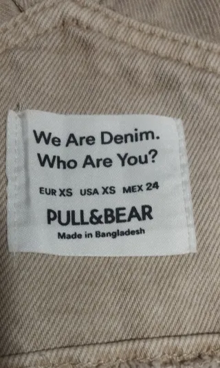 Peto Vaquero Pull&Bear Talla XS Color Crema