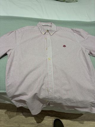 Camisa de rayas rosa y blanca Oxford