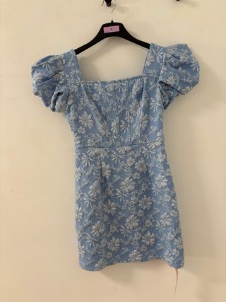 Vestido floral azul talla S