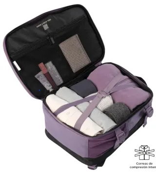 Mochila Totto Viaje Negra y Morada