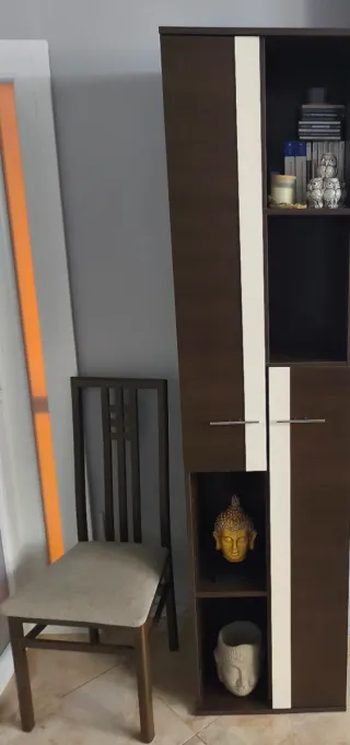 Conjunto de salón wengue y blanco