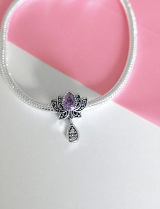 CHARM FLOR LOTO ROSA COLGANT PARA PULSERA PANDORA