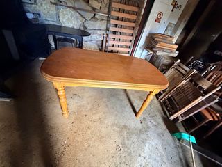 Mesa extensible pino macizo + 6 sillas