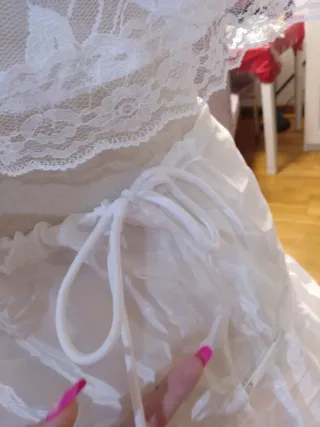 Cancán fallera de niña blanco 5 a 6 años