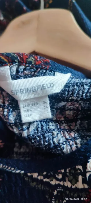 Vestido largo estampado Stradivarius Talla S