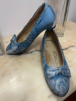 Traje de Fallera azul y blanco hecho a medida