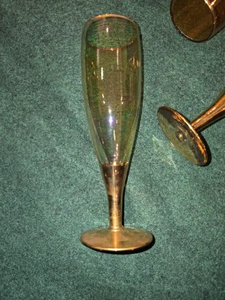 Set 5 Copas Cava/Champagne Colores con base dorada
