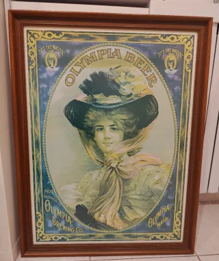 Cartel Vintage Olympia Beer 1909 estilo retro