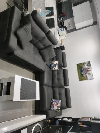 Sofá modular gris 7 plazas