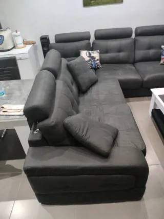 Sofá modular gris 7 plazas