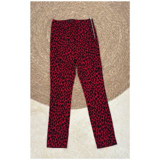 Pantalón Zara Animal Print Rojo