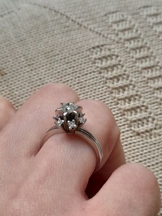 Anillo Oro Blanco 18K Diamantes