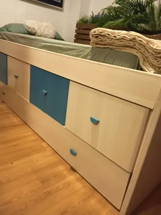 Cama juvenil con cajones