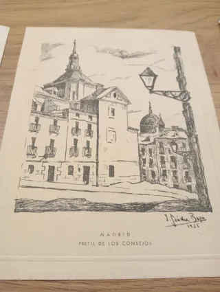 3 Laminas Monumentos Madrid y Cuenca